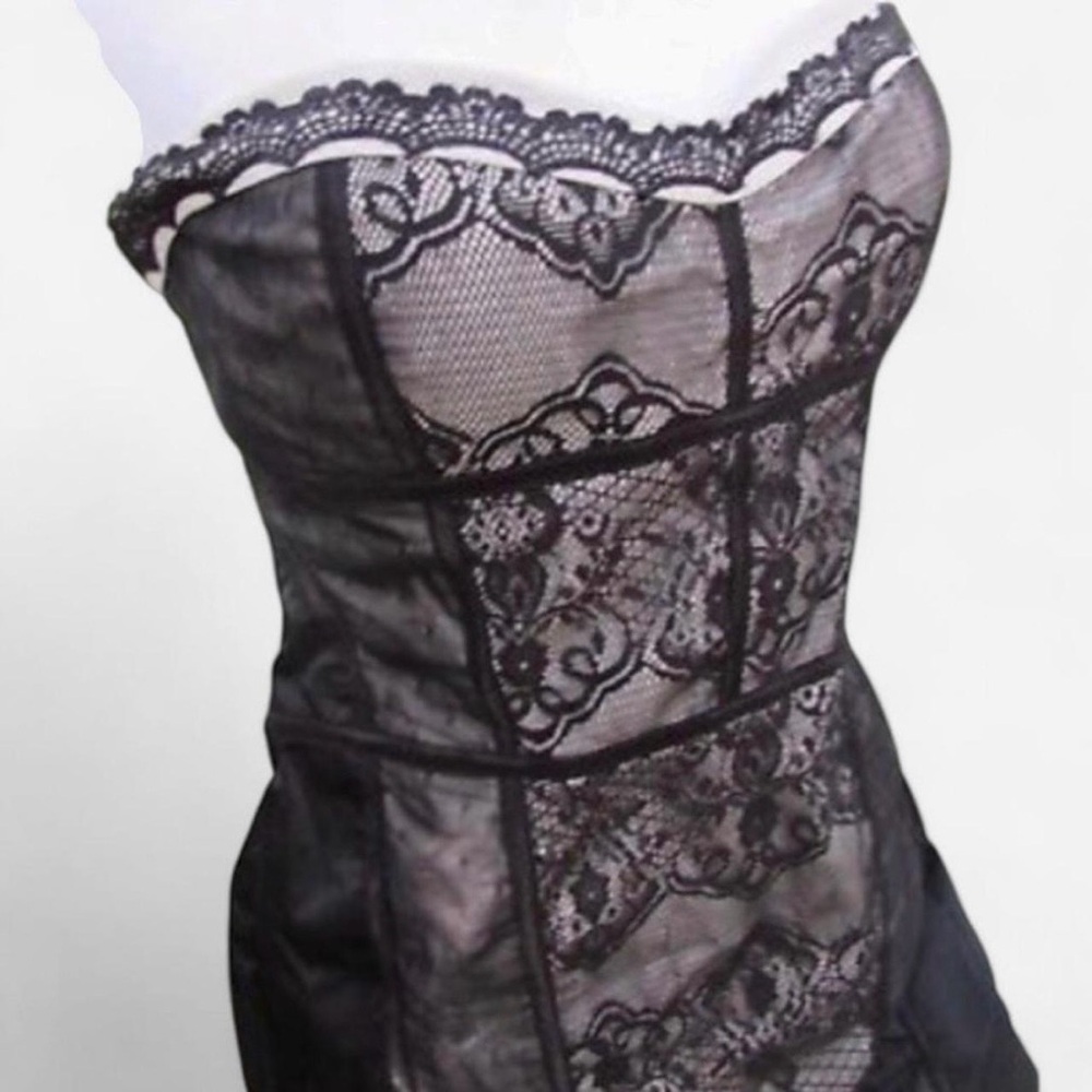 ⚜️ Costa Blanca black lace strapless bustier dress - Picture 2 of 10